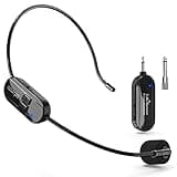 VOVIGGOL Wireless Microphone Headset, 2.4GHz, 160ft Range, Dual Type-C Charging, 3D Stage Reverb Effects, Compatible with 6.35mm & 3.5mm Jacks