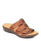 Clarks womens Leisa Spring Sandal, Brown Multi Leather, 7.5 Wide US