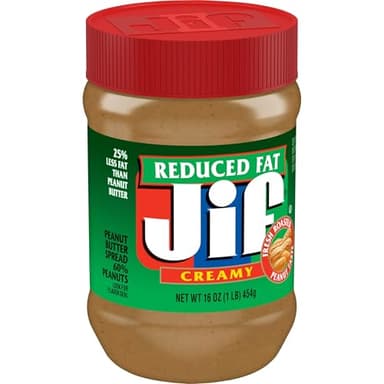 Jif Reduced Fat Creamy Peanut Butter Spread - 60% Peanuts, 16 Ounces