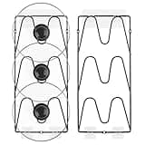 HKZTUY 2 Pack Pot Lid Organizer, 3-Tier Pot Lid Organizer Rack for Cabinet Door or Pantry Wall, Adhesive Wall/Door Mounted Pot and Pan Cover, Inside Cabinet Mounted Pot and Pan Organizer