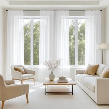 MIULEE White Sheer Curtains 84 Inches Long, 4 Panels Set, Light Filtering Rod Pocket Voile Drapes for Living Room and Bedroom, Airy Soft Fabric Window Treatments, 42 x 84 Inches