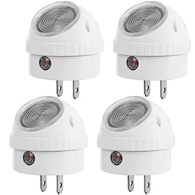 DEWENWILS Plug in Night Lights into Wall, Dusk to Dawn Sensor, 360° Rotating, Directional LED Nightlights for Kids, Nursy, Hallway, Bathroom, Bedroom, Cool White, 4 Pack