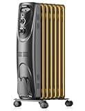 PELONIS PHO15A2AGB, Basic Electric Oil Filled Radiator,black space heater, 26.10 x 14.20 x 11.00