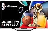 Hisense 65-Inch Class U7 Series Mini-LED ULED 4K UHD Google Smart TV (65U7N, 2024 Model) - QLED, Native 144Hz, Motion Rate 480, Full Array Local Dimming, Game Mode Pro, Alexa Compatibility (Renewed)