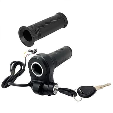 Ebike Full Twist Throttle Grip with 2 Keys, Compatible for Ridstar Q20/Q20Lite/Q20Pro/H20/H26Pro/H20, Smooth Acceleration Control, Ergonomic Design (Black)