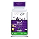 Natrol Melatonin 5 mg with Vitamin B-6 10 mg Time Release Sleep Aid Tablets, 100 Servings, Fall Asleep Faster & Stay Asleep Longer, Controlled Release, Drug Free Dietary Supplement, (Pack of 2)