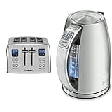 Cuisinart CPT-435P1 4-Slice Countdown Motorized Toaster, Stainless Steel & JK-17P1 Electric Cordless Tea Kettle, 1.7-Liter Capacity with 1500-Watts, Stainless Steel