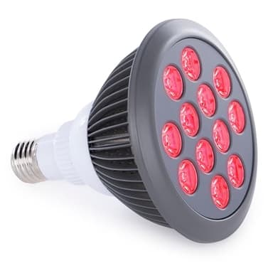 hooga HG24 Red Light Therapy Bulb — 660nm & 850nm Red & Near Infrared Light, 12 Dual-Chip LEDs, Targeted Light Bulb with Base & Braided Power Cord for Home Wellness Routine