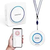 SINGCALL Tuya WiFi SOS Wireless Calling Caregiver Pager System Calling Alert System for Patients Seniors Elderly Disabled 1 Plugin Receiver 1 Smart Emergency Call Button (only Supports 2.4GHz Wi-Fi)