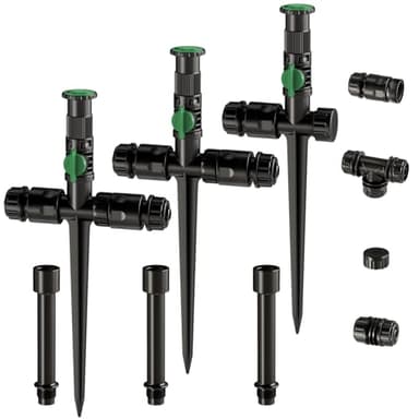Lizjarol Flexible Sprinkler System, Above Ground DIY Irrigation Kit, Multi-Adjustable Lawn Sprinkler Set, Ideal for Plant and Flower Bed Watering (Garden Hose Not Included)