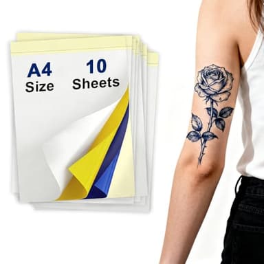 Welacer Tattoo Transfer Paper – A4 Size, 10 Sheets – Tattoo Stencil Paper for Thermal Tattoo Transfer Kit – Carbon Copy Tracing Paper for Machine & Hand Use – Tattoo Supplies
