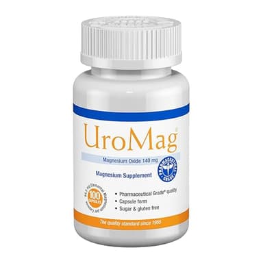 UroMag Sugar-Free Magnesium Oxide Supplement, 100 Count, Low Dosage Magnesium Alternative