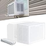 Air Conditioner Covers for Outside Window Units: Mesh Cover for Midea U Shaped AC 8000BTU, 10000BTU, 12000BTU, Waterproof, Breathable, PVC AC Cover, Anti-Leaf, Easy Air Flow, 20" x 12.6" x 13", White