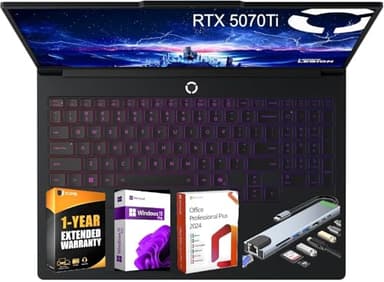 Lenovo Legion Pro 7i 16" OLED WQXGA 240Hz Gaming Laptop Intel Core Ultra 9 275HX, 64GB RAM 2TB SSD NVIDIA GeForce RTX 5070Ti Eclipse Black, Win 11 Pro, 1-Year Ext Warranty, Microsoft Office, GizPro