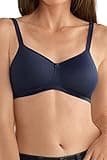 Amoena Women's Mara Wire-Free Padded Pocketed Mastectomy Bra, Dark Blue, 36B