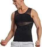 TAILONG Men's Compression Shirt for Body Shaper Slimming Vest Tight Tummy Underwear Tank Top (Black, Medium)