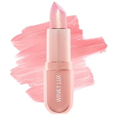 Winky Lux Rosé Glimmer Balm -Hydrating ph Lip Balm, Natural Pink Tint with pH Color Changing, Moisturize & Soften Lips While Leaving Sheer Pink Tint, with Vanilla Scent