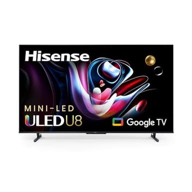 Hisense 75-Inch Class U8 Series Mini-LED ULED 4K UHD Google Smart TV (75U8K) - QLED, 480 Motion Rate, 144Hz Game Mode Pro, Dolby Vision IQ, HDMI 2.1, Alexa Compatibility, 2.1.2 Multi-Channel Audio