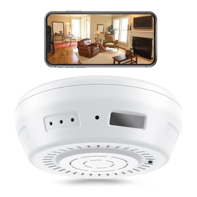 FORTHAUS. Hidden Camera Smoke Detector Wireless WiFi - Nanny Cams with Cell Phone App - 180 Days Battery Power, Night Vision, Motion Detection, Sideways Lens for Indoor Security, No Audio
