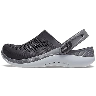 Crocs Unisex-Child Kids’ LiteRide 360 Clog, Black/Slate Grey, 4 Big Kid