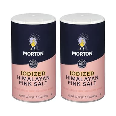Morton Iodized Himalayan Pink Salt, 22 oz (2 Pack)