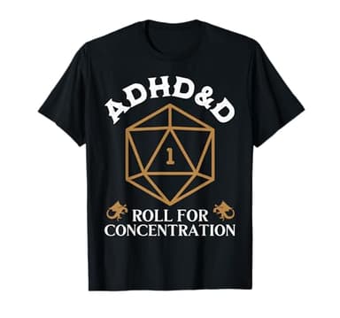 Vintage ADHD&D Roll for Concentration DND Men Women T-Shirt