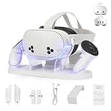 CBDYWVR Charging Dock Compatible with Meta Quest 3S/Quest 3 Accessories,Quest 3S Charging Dock with 2 Rechargeable Batteries & USB-C 2-3 Hour Fast Fill Headset and Controller