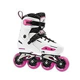 ROLLERBLADE Apex Junior Adjustable Fitness Inline Skate, White & Pink