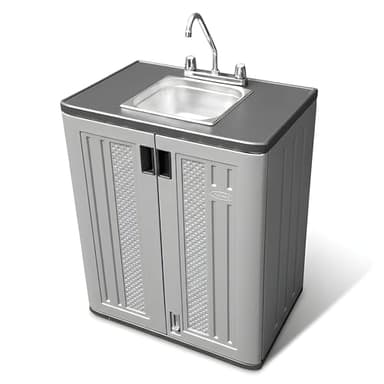 Portable Sink Hand Wash Station – Single Basin Hand Washing Station with Hot & Cold Water – Portable Sink for Washing Hands – Portable Hand Washing for Food Trucks, Concession Stands or Commercial Use