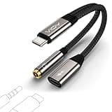 VIOY USB C to 3.5mm Headphone and Charger Adapter-2 in 1 Type C to Aux and Charger Splitter with PD 60W Fast Charging and Data Transfer for iPhone 16/15 Pro,iPad Pro,Samsung Galaxy S22 S21 S20,Pixel