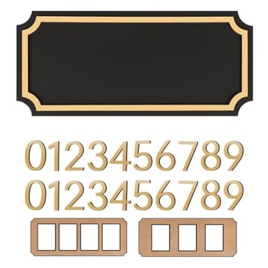 Hqvbvc Modern House Address Number Sign,Two Sets of Numbers (0-9),Street Mailbox Number,Personalized Home Address Plaques for House, Mailbox, Apartment, School,Office,Garden,Yard,Street (GOLD)