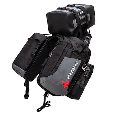 TUSK Excursion Rackless Luggage System w/X-Small Dry Duffel & Bottle Holders Standard Heat Shield Black/Grey for KTM 390 Adventure X 2025-2026