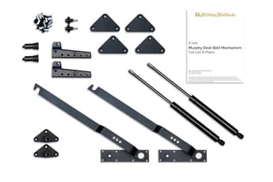 Wilding Wallbeds D200 Murphy Desk Bed Kit (Queen) - Ultimate DIY Wallbed Frame Hardware Kit with Always-Level Desk