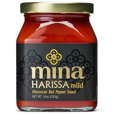 Mina Harissa Mild Sauce, Homestyle Moroccan Red Pepper Harissa Paste, 10 Oz - Harissa Sauce with Tangy Twist, Excite Your Senses with Mina Mild Harissa Seasoning
