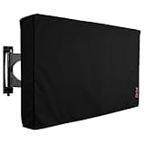 iBirdie Outdoor TV Cover 60 to 65 inch Weatherproof, Cover Size 58''L x 37''H, Waterproof for Outside Flat Screen 60 to 65 inch TV, Black, 600D Thick Fabric Screen Protector with Bottom