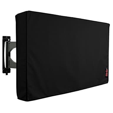 iBirdie Outdoor TV Cover 60 to 65 inch Weatherproof, Cover Size 58''L x 37''H, Waterproof for Outside Flat Screen 60 to 65 inch TV, Black, 600D Thick Fabric Screen Protector with Bottom