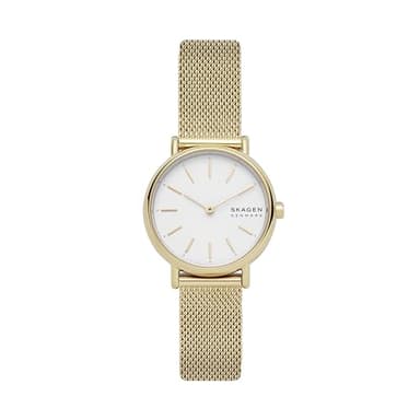 Skagen Women's Signatur Lille Two-Hand Gold Stainless Steel Mesh Band Watch (Model: SKW2693)