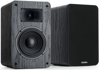 Saiyin Passive Bookshelf Speakers 40W×2 Power, 5" Woofer & 20mm Silk Dome Tweeter Stereo Speakers, Enhanced Vocal Clarity, 4 Ω, Passive Speakers for Home Audio, Receiver or Amplifier Required