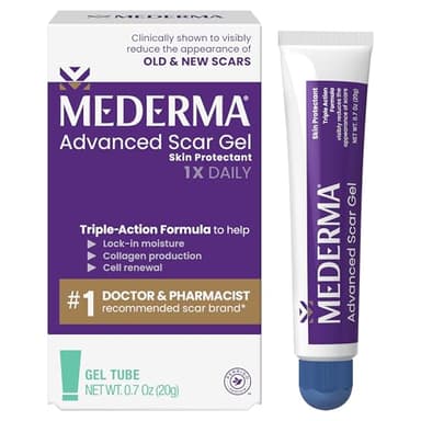 Mederma Advanced Scar Gel - Treats Old & New Scars, Reduces Appearance of Scars from Acne, Surgery, Burns, Injury & Stretch Marks, 0.70 Oz (20g)