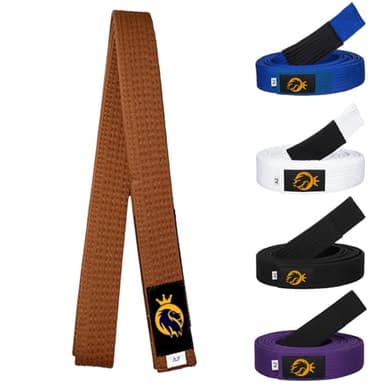 Strength Pro BJJ Belt for Men & Women - IBJJF Approved Brazilian Jiu Jitsu Belt with Ranking Stripes, Durable JiuJitsu Belt (Brown, A2)