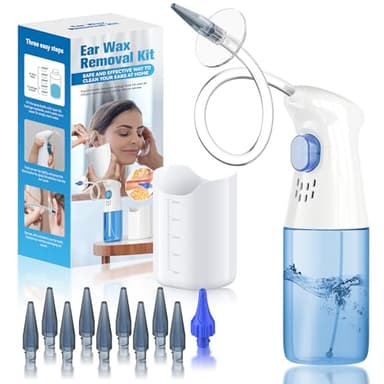 Ear Wax Removal, Ear Cleaner, Ear Wax Removal Kit, FSA Eligible Items Only List, Manual Ear Irrigation Flushing System, Safe and Effective to Clean Ear Built Up Wax