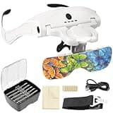 ARTDOT Magnifying Glasses with Light for Diamond Art Kits,5 Replaceable Lenses for Magnifier with 4 LED Lights and Adjustable Brightness for Diamond Painting Accessories and Reading Close Work