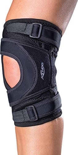 DonJoy Tru-Pull Lite Knee Support Brace for Women and Men | Adjustable Compression Knee Braces and Elastic Supports for Patellar Dislocations, Medium, Right