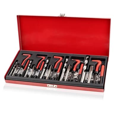 Marvelity Premium 131-Piece Metric Helicoil Thread Repair Kit, Comprehensive HSS Drills, Inserts, Taps, and Tools for M5, M6, M8, M10, M12, Ideal for Automotive and Engine Repairs