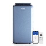TOSOT 14,000BTU (9,600 BTU SACC) Wifi Portable Air Conditioner with Heating Mode, Cooling, Dehumidifier, Fan, Auto Swing, 24H Timer, for Large Rooms Up to 600 sq ft, AOMI Series, Steel Blue