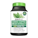 Zenwise Health Green Tea Extract with Green Coffee Bean Extract - Vegan Skin & Heart Support + Brain Health & Memory Boost - 60 Count