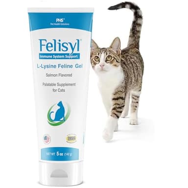 Felisyl L-Lysine Gel for Cats & Kittens (5oz) – Immune System, Respiratory & Eye Health Support. Reduces Sneezing, Runny Nose & Watery Eyes. Daily Salmon-Flavor Supplement – Made in USA (1 Pack)