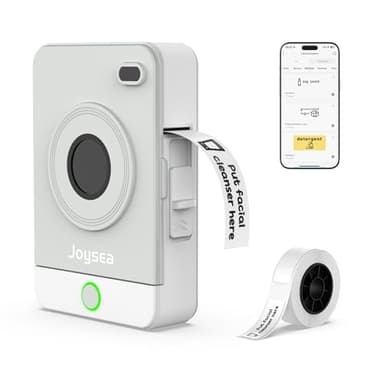 Joysea OP1 Label Maker Machine with Tape, Wireless Small Label Maker Bluetooth with Multiple Templates for Home School Office Organization, Thermal Sticker Printer Gray White