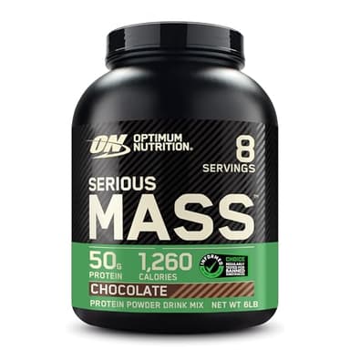 Optimum Nutrition Serious Mass, Weight Gainer Protein Powder, Mass Gainer, Vitamin C and Zinc for Immune Support, Creatine, Chocolate, 6 Pound (Packaging May Vary)