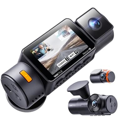 Vantrue New N4S 3 Channel Dash Cam, STARVIS 2 Night Vision, Front Rear Inside Dashcam for Cars, Front and Rear Dual Channel, PlatePix™ Tech, Parking Mode, Wi-Fi, GPS, 2" IPS, Support 1TB (RC18)